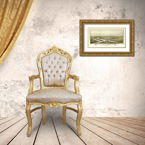 Fort Reno Oklahoma - Fowler 1891 Gold Ornate Wood Framed Art Print with Double Matting by Fowler