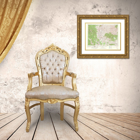 Bend Oregon Quad - USGS 1964 Gold Ornate Wood Framed Art Print with Double Matting by USGS