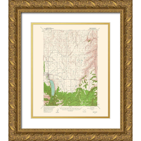 Joseph Oregon Quad - USGS 1963 Gold Ornate Wood Framed Art Print with Double Matting by USGS