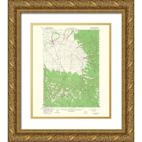 Prairie City Oregon Quad - USGS 1968 Gold Ornate Wood Framed Art Print with Double Matting by USGS
