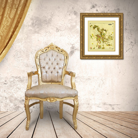 Portland Oregon - Crocker 1901 Gold Ornate Wood Framed Art Print with Double Matting by Crocker