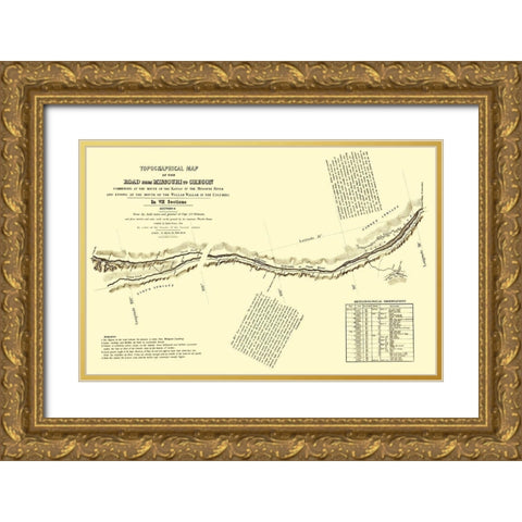 Oregon Trail Nebraska 2 of 7 - Fremont 1846 Gold Ornate Wood Framed Art Print with Double Matting by Fremont
