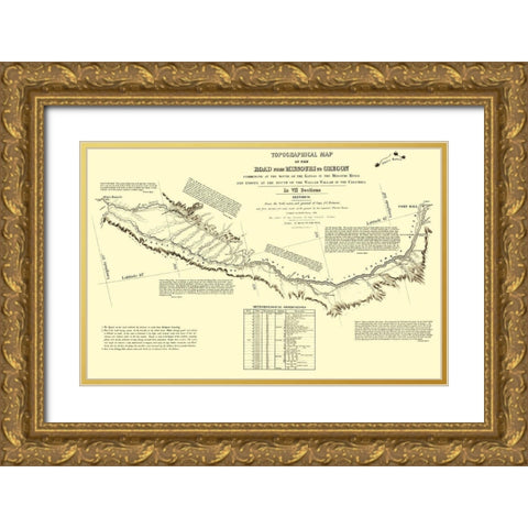Oregon Trail Idaho 6 of 7 - Fremont 1846 Gold Ornate Wood Framed Art Print with Double Matting by Fremont
