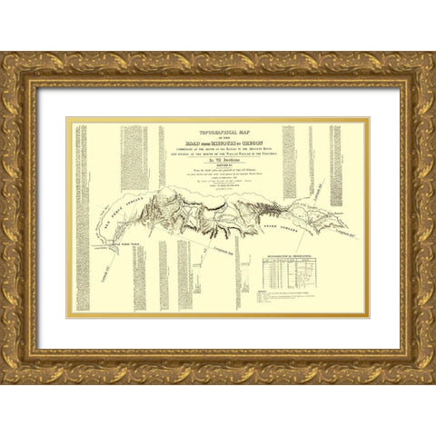 Oregon Trail Idaho 7 of 7 - Fremont 1846 Gold Ornate Wood Framed Art Print with Double Matting by Fremont