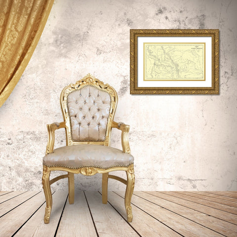 Oregon Territory - Parker 1838 Gold Ornate Wood Framed Art Print with Double Matting by Parker