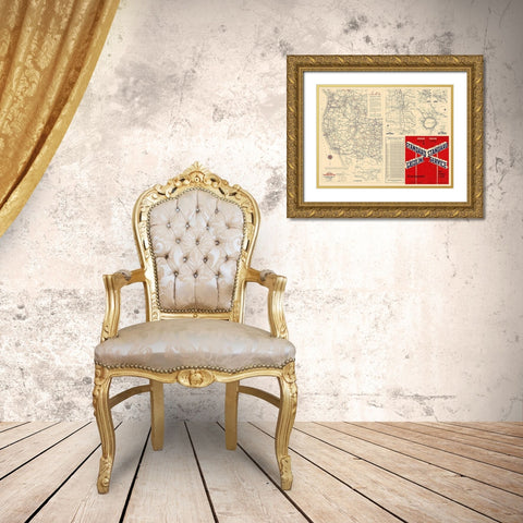 Western United States - Gousha 1935 Gold Ornate Wood Framed Art Print with Double Matting by Gousha
