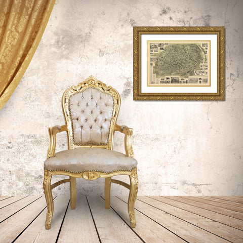 Allentown Pennsylvania -Alsop 1901 Gold Ornate Wood Framed Art Print with Double Matting by Alsop