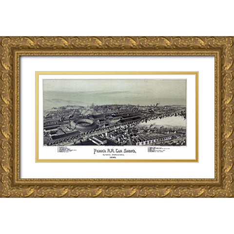 Altoona Pennsylvania - Moyer 1895 Gold Ornate Wood Framed Art Print with Double Matting by Moyer