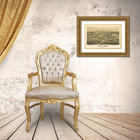 Alburtis Pennsylvania - Moyer 1893 Gold Ornate Wood Framed Art Print with Double Matting by Moyer
