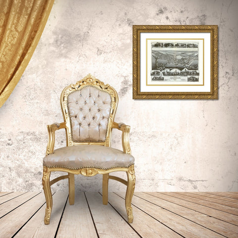 Annville Pennsylvania - Moyer 1888 Gold Ornate Wood Framed Art Print with Double Matting by Moyer