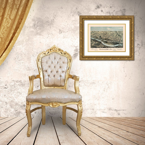 Catasauqua Pennsylvania - Bailey 1873 Gold Ornate Wood Framed Art Print with Double Matting by Bailey