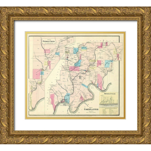 Cornplanter Pennsylvania Landowner - Mayer 1865 Gold Ornate Wood Framed Art Print with Double Matting by Mayer