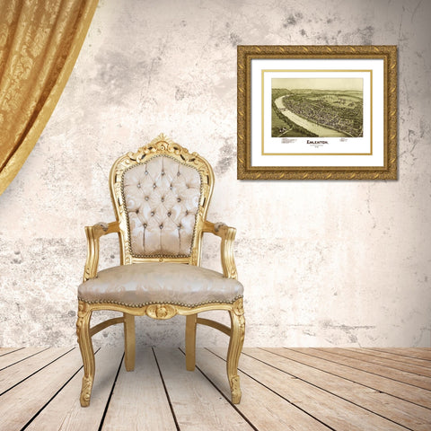 Emlenton Pennsylvania - Fowler 1897 Gold Ornate Wood Framed Art Print with Double Matting by Fowler