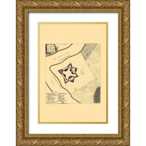 Fort Le Quesne Duquesne Pittsburg Pennsylvania Gold Ornate Wood Framed Art Print with Double Matting by Sayer