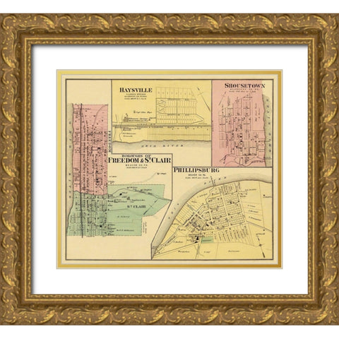 Freedom, Saint Clair Pennsylvania Landowner Gold Ornate Wood Framed Art Print with Double Matting by Hayes