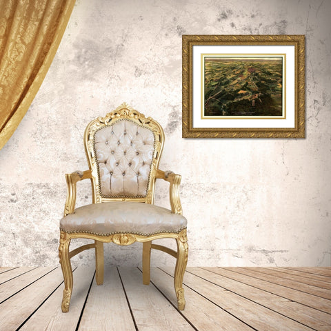 Gettysburg Region Pennsylvania -1913 Gold Ornate Wood Framed Art Print with Double Matting by Unknown