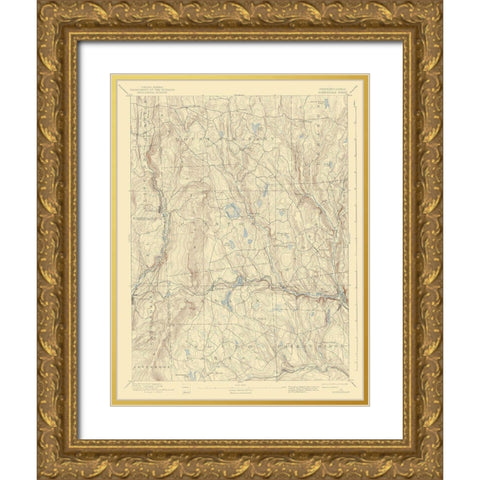Honesdale Pennsylvania Quad - USGS 1892 Gold Ornate Wood Framed Art Print with Double Matting by USGS