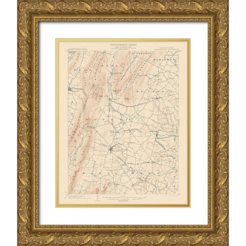 Mercersburg Pennsylvania Quad - USGS 1902 Gold Ornate Wood Framed Art Print with Double Matting by USGS