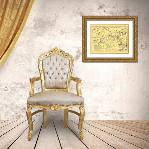North Pennsylvania Railroad - Kollner 1853 Gold Ornate Wood Framed Art Print with Double Matting by Kollner