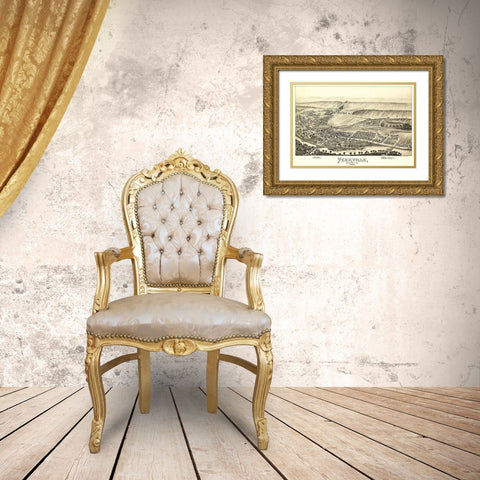 Peckville Pennsylvania - Fowler 1892 Gold Ornate Wood Framed Art Print with Double Matting by Fowler