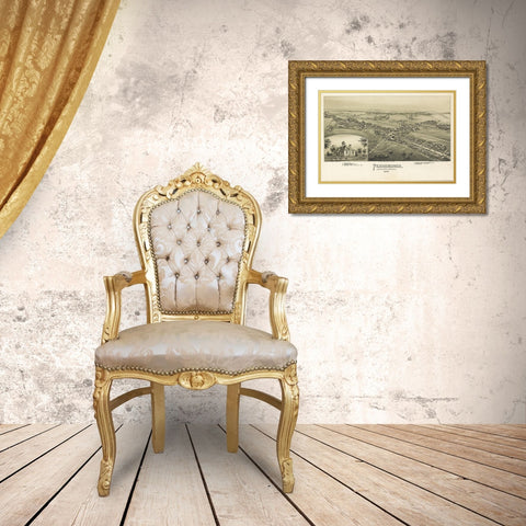 Pennsburg Pennsylvania - Fowler 1894 Gold Ornate Wood Framed Art Print with Double Matting by Fowler