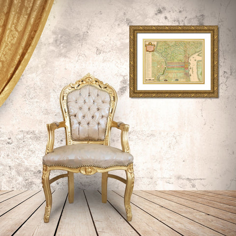 Philadelphia Pennsylvania Landowner - Varle 1802 Gold Ornate Wood Framed Art Print with Double Matting by Varle
