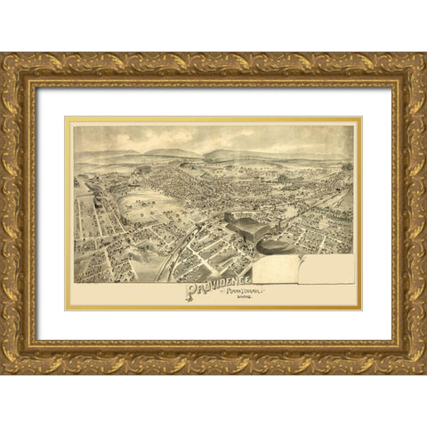 Providence Pennsylvania -1892 Gold Ornate Wood Framed Art Print with Double Matting by Unknown