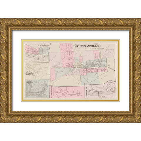 Strattanville Pennsylvania Landowner Gold Ornate Wood Framed Art Print with Double Matting by Caldwell