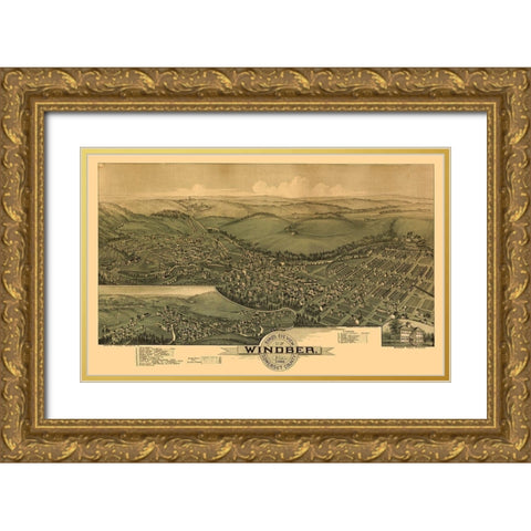 Windber Pennsylvania - Fowler 1900 Gold Ornate Wood Framed Art Print with Double Matting by Fowler