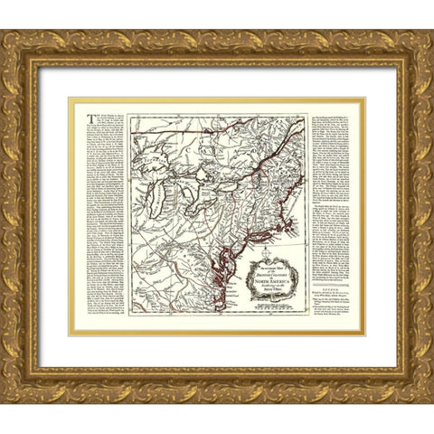 British Colonies North America Ohio River Gold Ornate Wood Framed Art Print with Double Matting by Overton