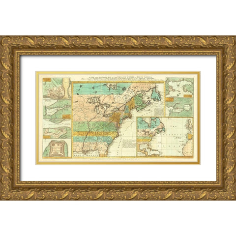 English Empire French Encroachments - Herbert 1755 Gold Ornate Wood Framed Art Print with Double Matting by Herbert