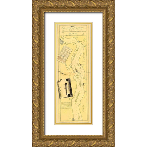 River Delaware Position Majestys Ships Nov 15 1777 Gold Ornate Wood Framed Art Print with Double Matting by Hunter