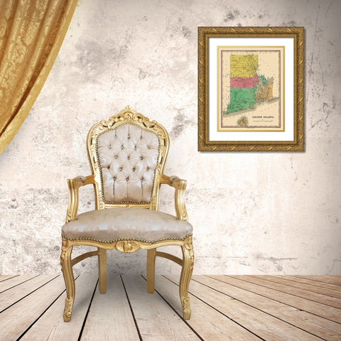 Rhode Island - Finley 1831 Gold Ornate Wood Framed Art Print with Double Matting by Finley