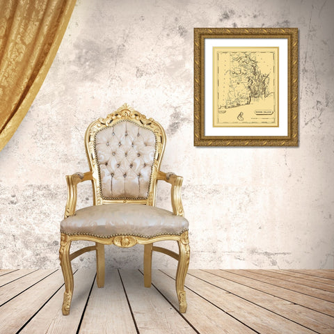 Rhode Island - Arrowsmith 1808 Gold Ornate Wood Framed Art Print with Double Matting by Arrowsmith