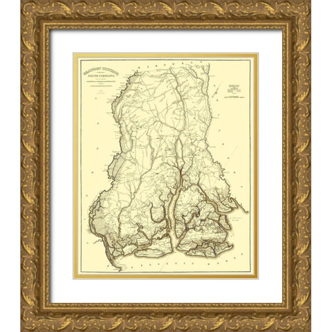 Beaufort, Hilton Head South Carolina Landowner Gold Ornate Wood Framed Art Print with Double Matting by Tanner