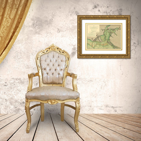 Charleston South Carolina - Sartine 1778 Gold Ornate Wood Framed Art Print with Double Matting by Sartine