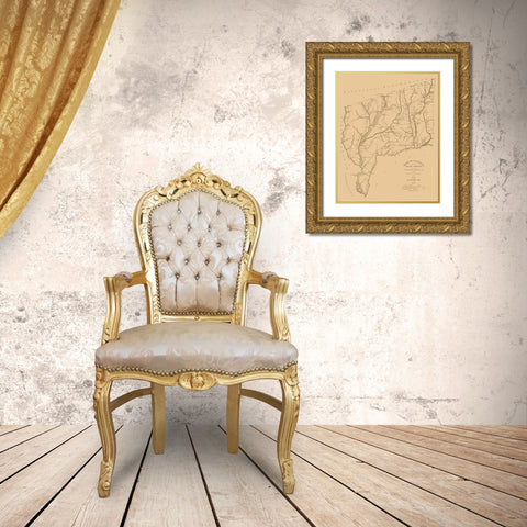 Marion County South Carolina - Harlee 1825 Gold Ornate Wood Framed Art Print with Double Matting by Harlee