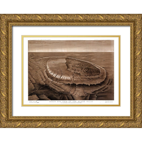 Black Hills South Dakota - Powell Gold Ornate Wood Framed Art Print with Double Matting by Powell