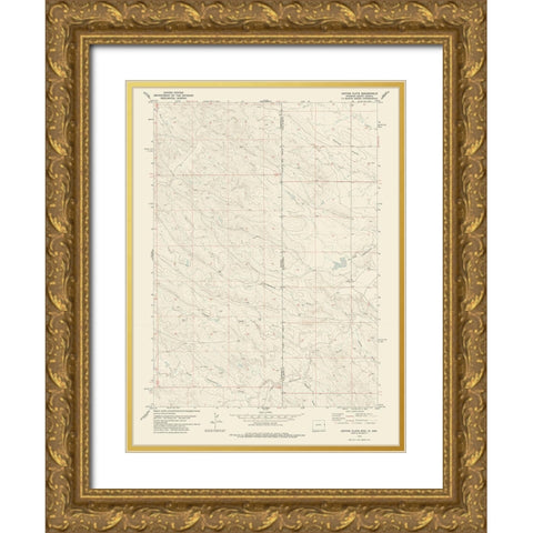 Coffee Flats South Dakota Quad - USGS 1978 Gold Ornate Wood Framed Art Print with Double Matting by USGS