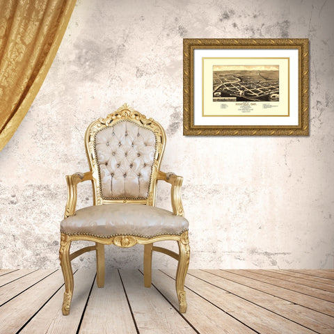 Redfield South Dakota - Rising 1883 Gold Ornate Wood Framed Art Print with Double Matting by Rising