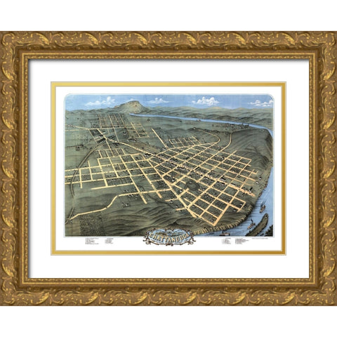 Chattanooga Tennessee - Ruger 1871 Gold Ornate Wood Framed Art Print with Double Matting by Ruger