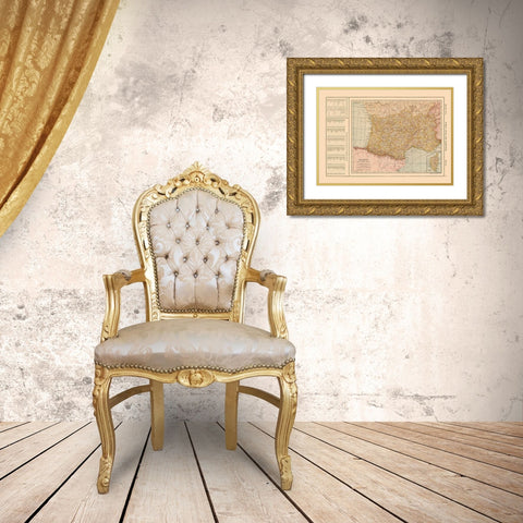 Southern France - Reynold 1921 Gold Ornate Wood Framed Art Print with Double Matting by Reynold