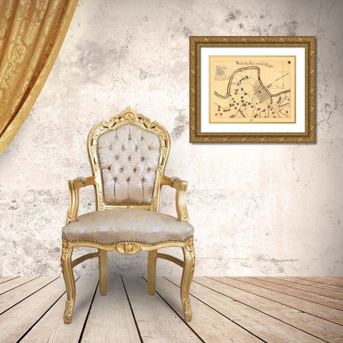 Nashville Tennessee - Blakeslee 1863 Gold Ornate Wood Framed Art Print with Double Matting by Blakeslee