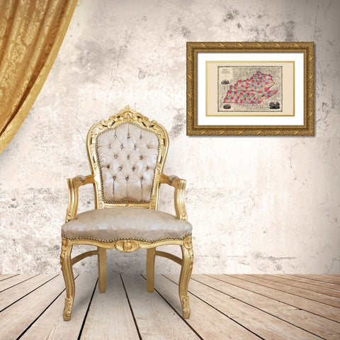 Kentucky, Tennessee - Johnson 1860 Gold Ornate Wood Framed Art Print with Double Matting by Johnson