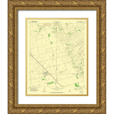 Ackerly Texas Quad - USGS 1970 Gold Ornate Wood Framed Art Print with Double Matting by USGS