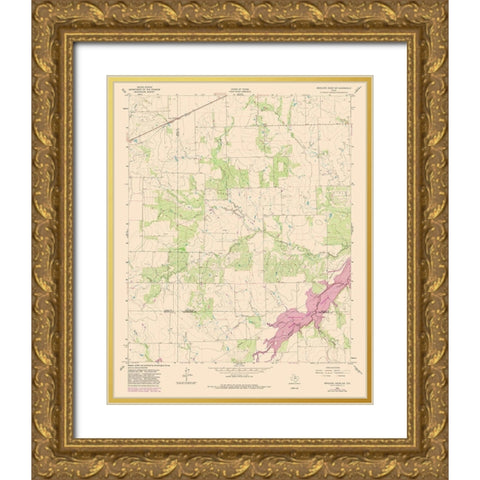 North West Antelope Creek Texas Quad - USGS 1962 Gold Ornate Wood Framed Art Print with Double Matting by USGS