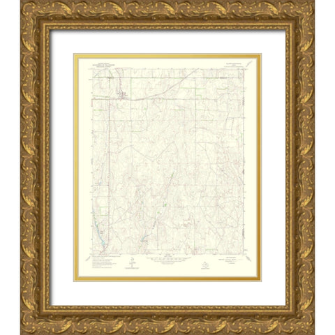 Allison Texas Quad - USGS 1965 Gold Ornate Wood Framed Art Print with Double Matting by USGS