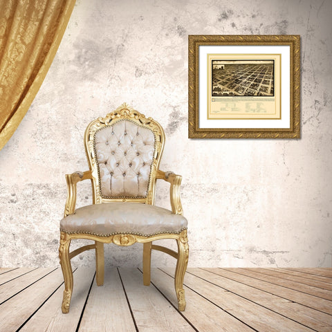 Amarillo Texas - Sturdivant 1912 Gold Ornate Wood Framed Art Print with Double Matting by Sturdivant