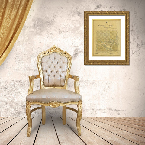 Armstrong County Texas - 1881 Gold Ornate Wood Framed Art Print with Double Matting by Unknown