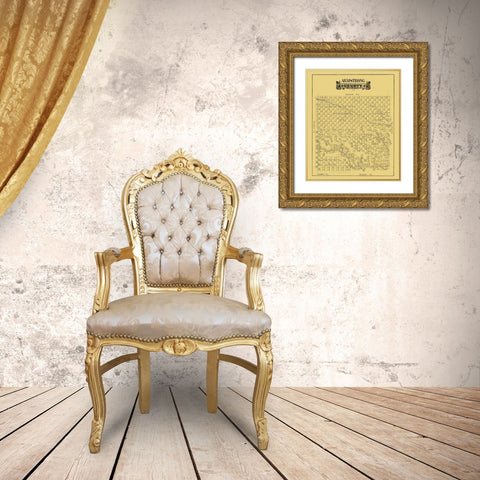 Armstrong County Texas - 1888 Gold Ornate Wood Framed Art Print with Double Matting by Unknown